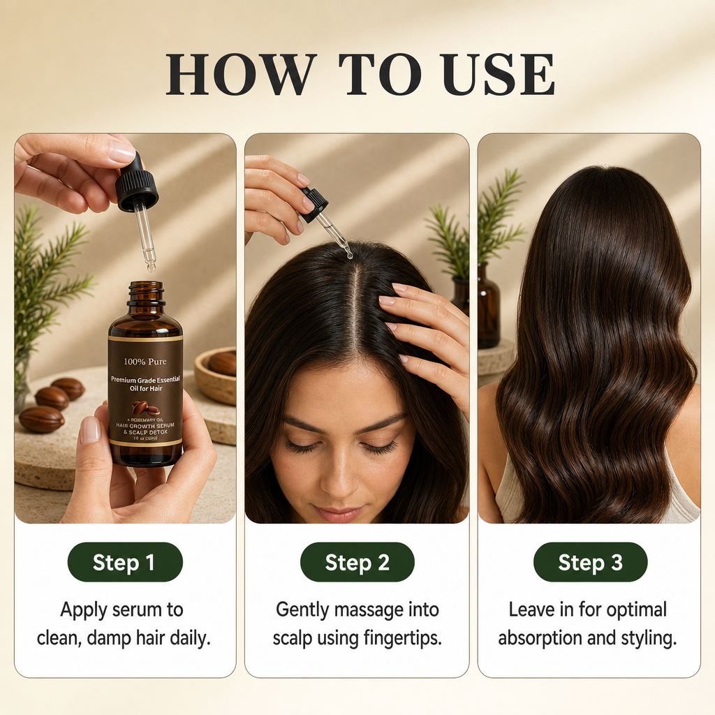 Batana Oil for Hair Growth & Thinning Edges | Pure Rosemary Scalp Serum | Honduras Sourced